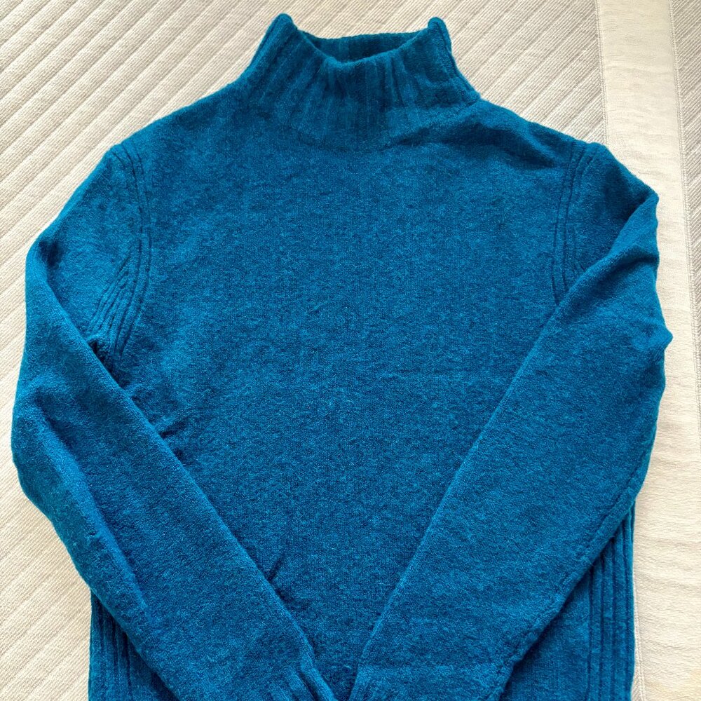 Cozy Blue/Teal J. Crew Mockneck Sweater Sz. S